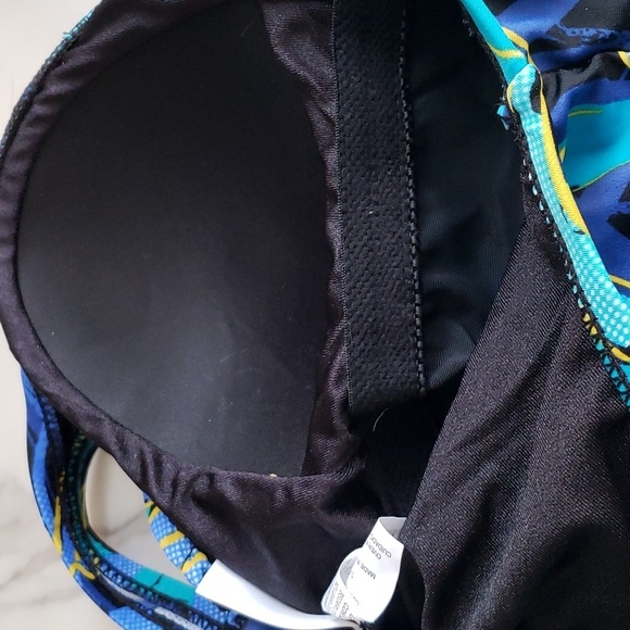 AMAVI Over The Shoulder One Piece Swimsuit in Multi Blue Size 16 NWOT - Picture 11 of 12